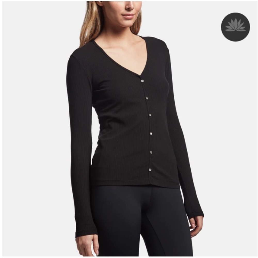 🇺🇸 JAMES PERSE Ribbed Black Long Sleeve Cotton Henley Small, USA Made